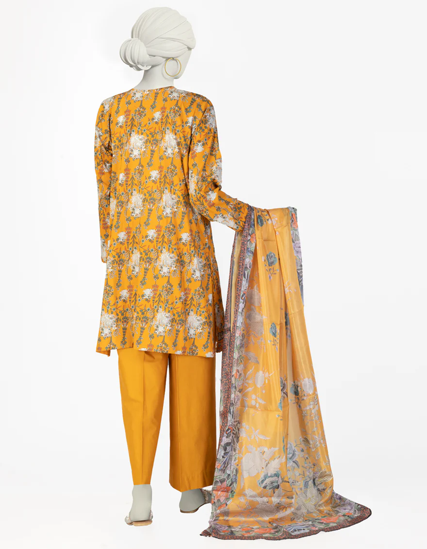 YELLOW LAWN 3PC STITCHED | JLAWN-S-25-138/S GAR - Image 3
