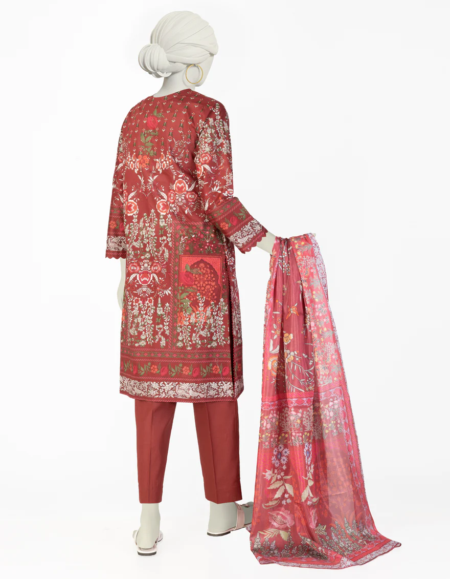 MAROON LAWN 3PC STITCHED | JLAWN-S-25-140/S GAR - Image 2