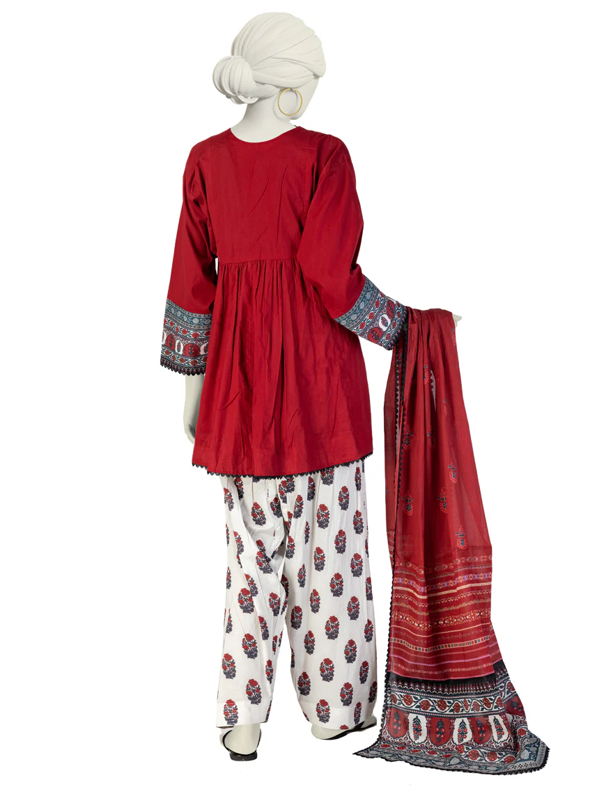 RED LAWN 3PC STITCHED | JLAWN-S-25-148/S FUS - Image 2