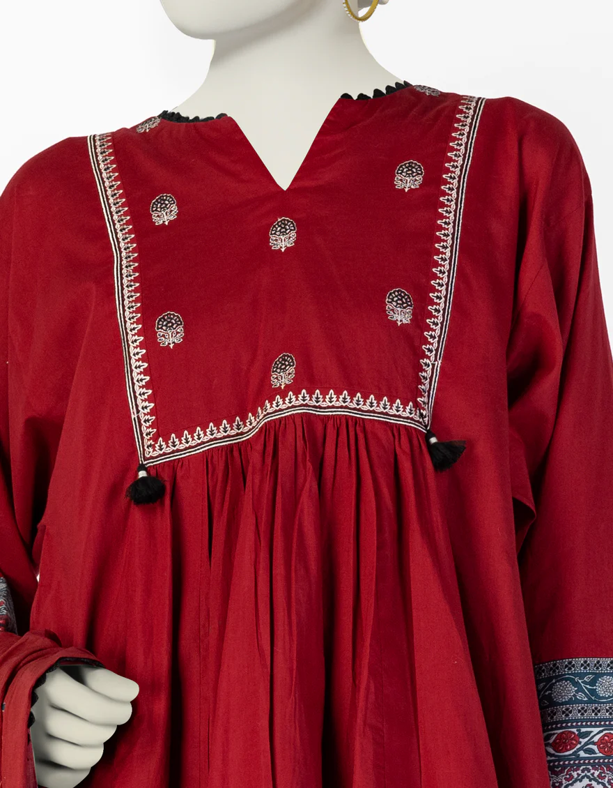 RED LAWN 3PC STITCHED | JLAWN-S-25-148/S FUS - Image 3