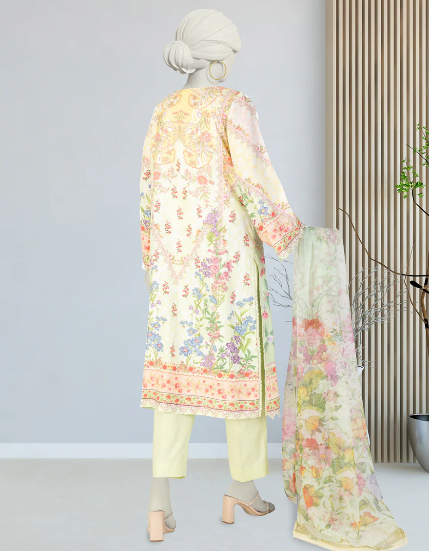 GREEN CHIFFON 3PC STITCHED | JLAWN-S-25-151/S PAS - Image 2