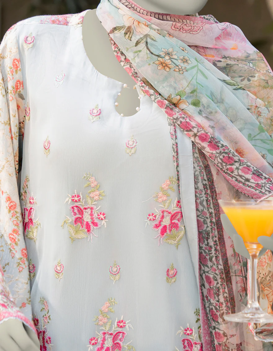BLUE CHIFFON 3PC STITCHED | JLAWN-S-25-152/S PAS - Image 2