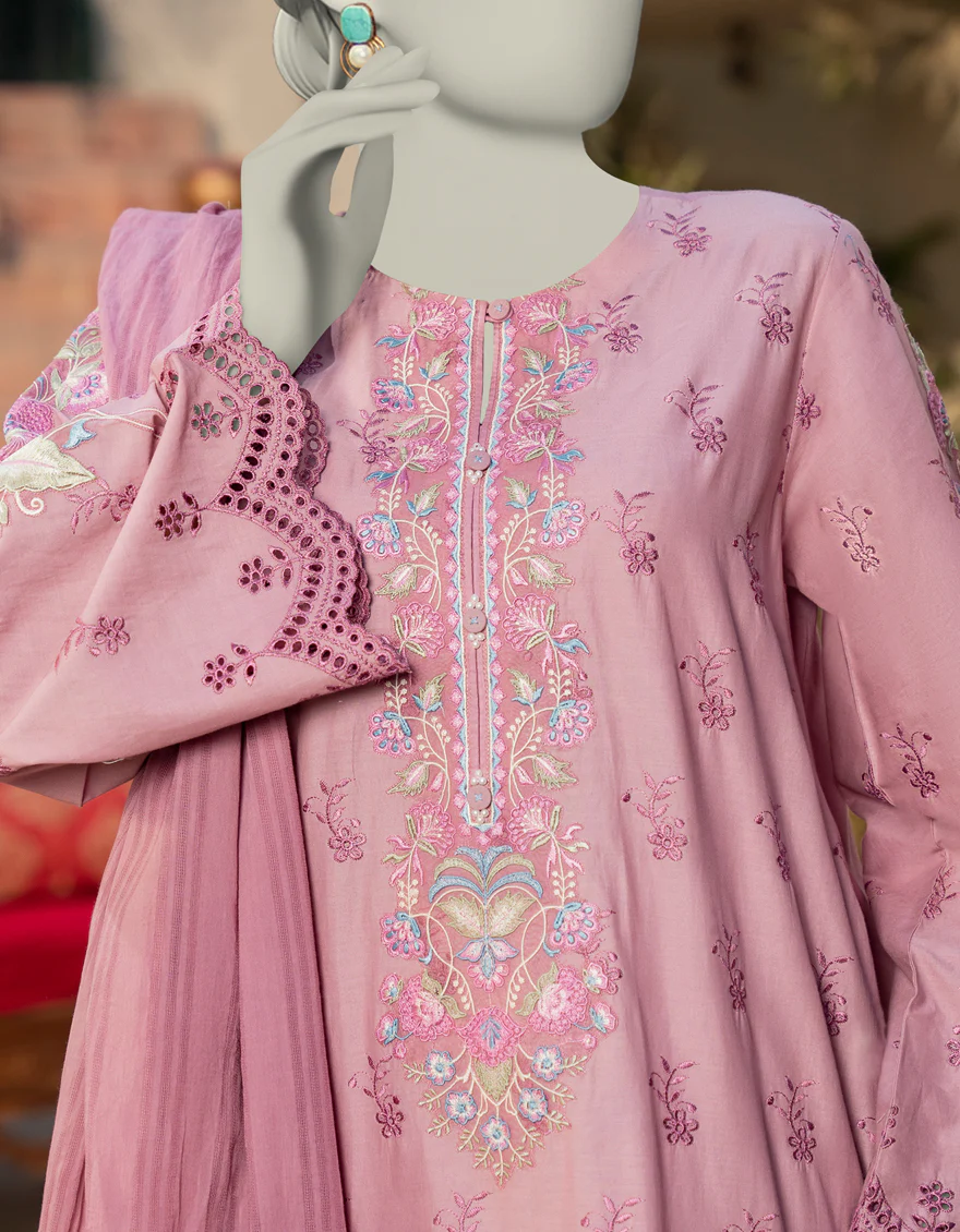 PINK LAWN 3PC STITCHED | JLAWN-S-25-158/S SCH - Image 2