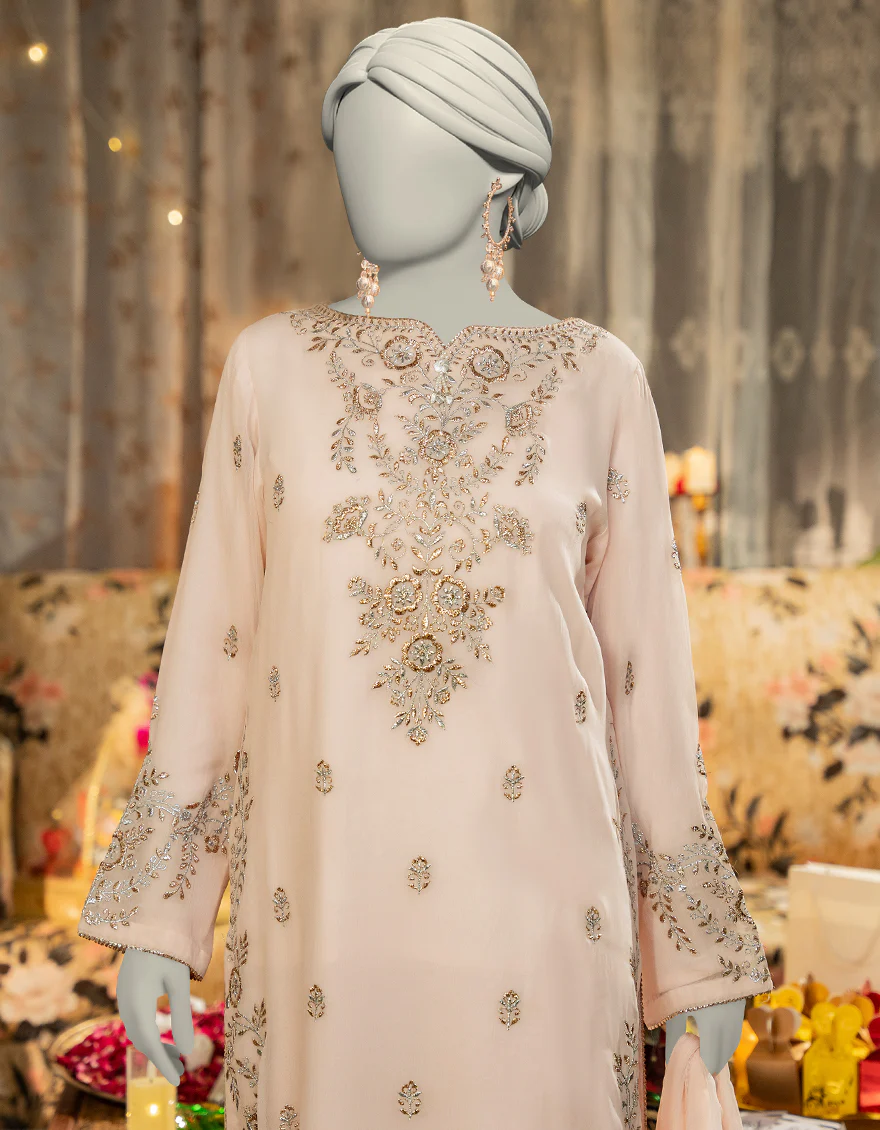 PINK CHIFFON 3PC STITCHED | JLAWN-S-25-168/S SHI - Image 3