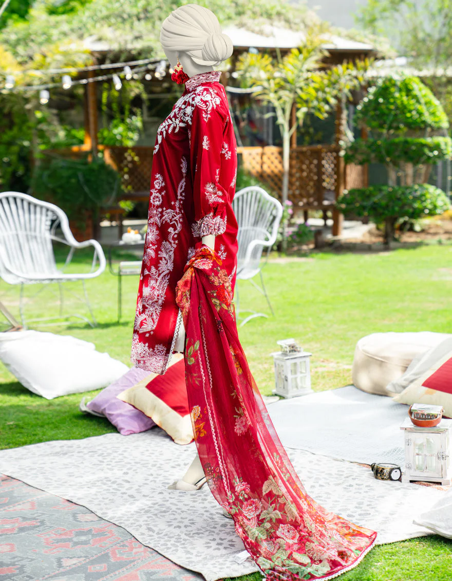 MAROON LAWN 3PC STITCHED | JLAWN-S-25-174/S MON - Image 3