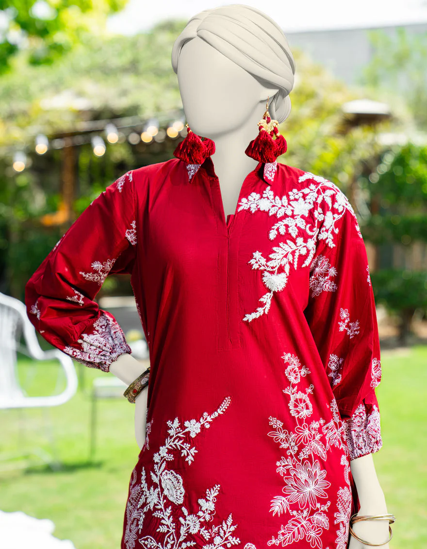 MAROON LAWN 3PC STITCHED | JLAWN-S-25-174/S MON - Image 4