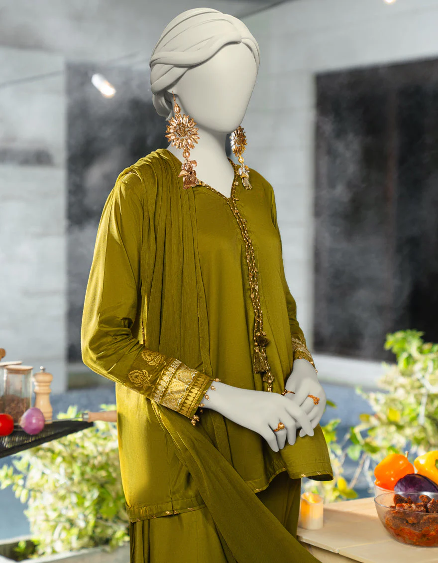 GREEN SILK 3PC STITCHED | JLAWN-S-25-179/S SHI - Image 4