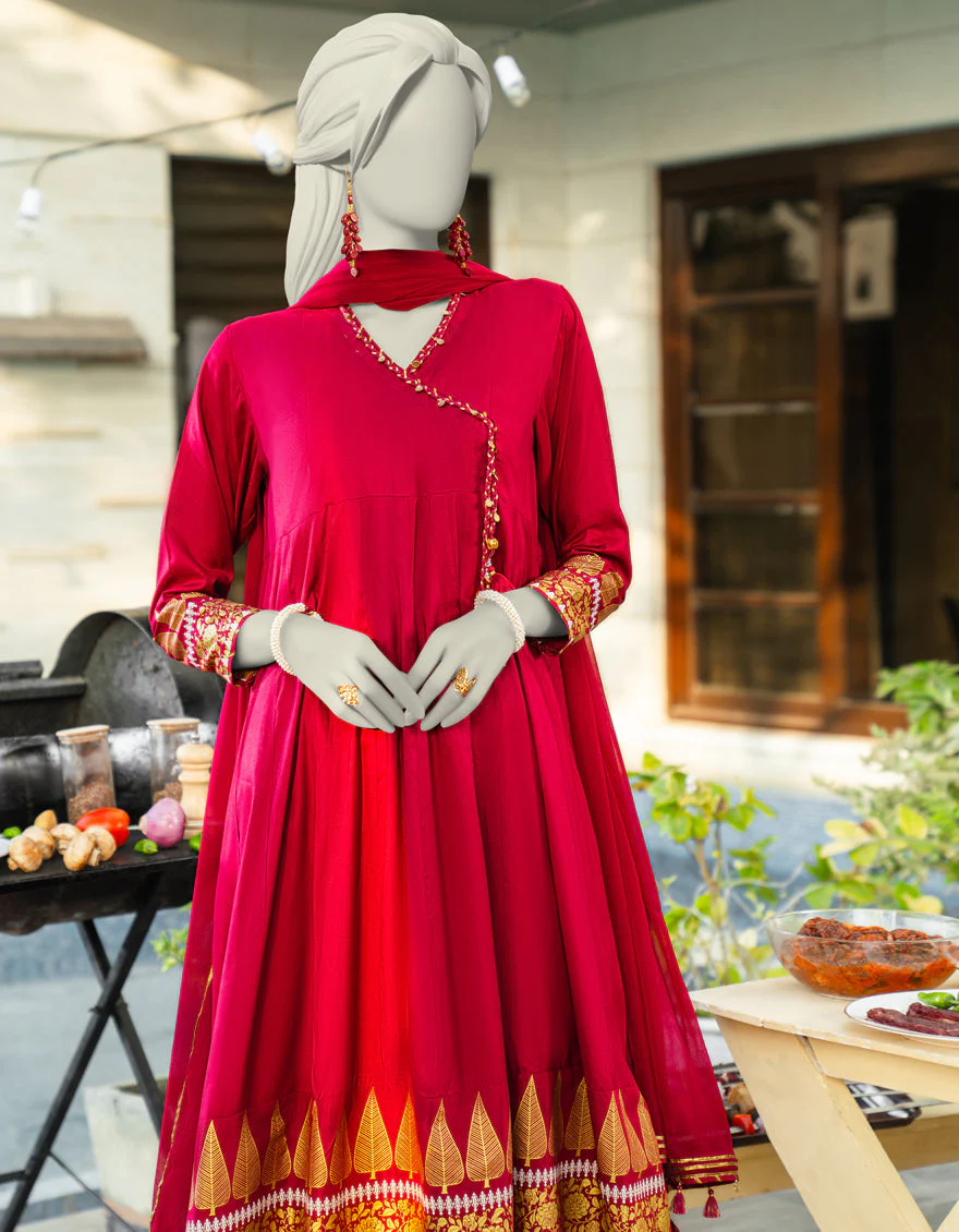 PINK SILK 3PC STITCHED | JLAWN-S-25-180/S SHI - Image 4