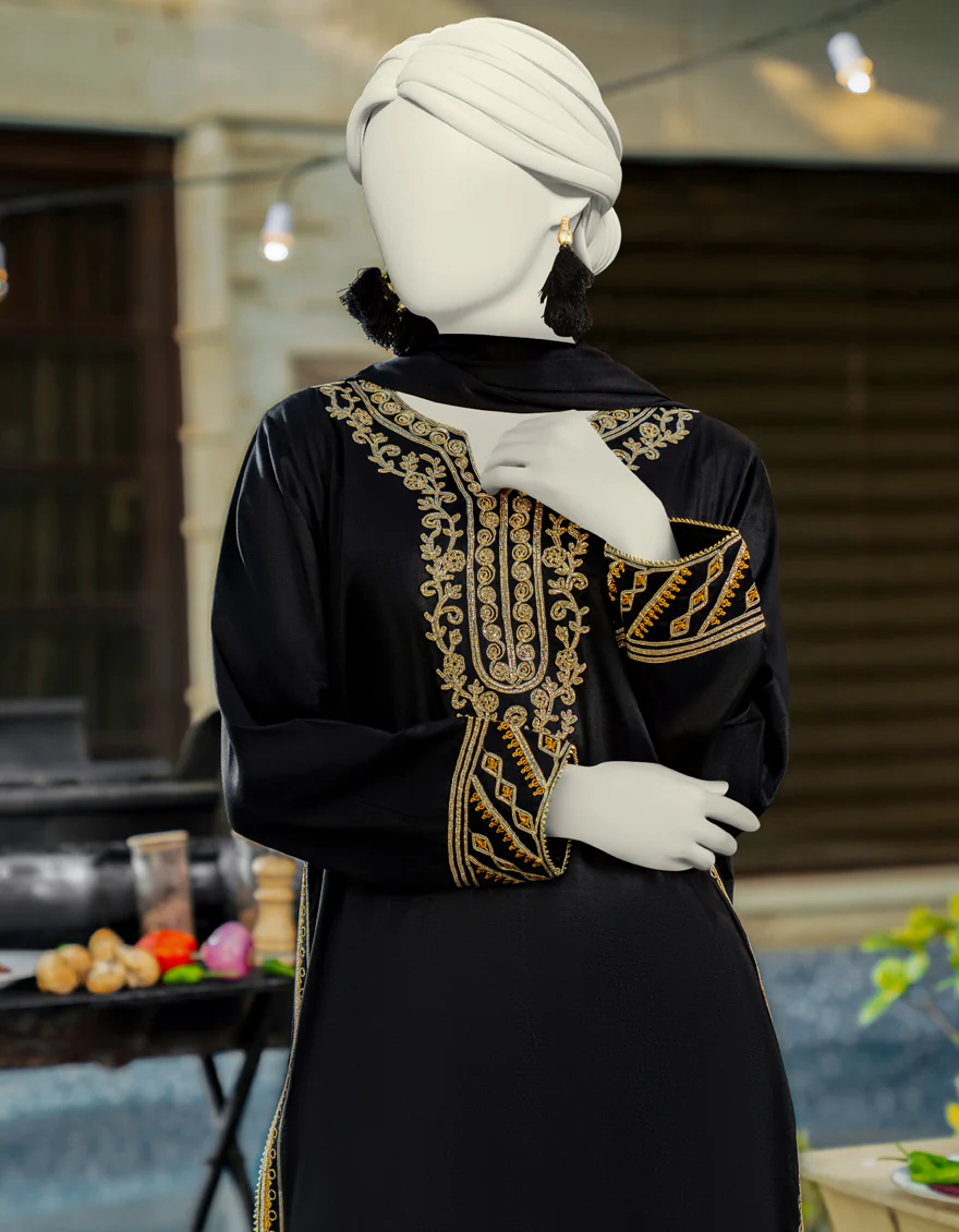 BLACK SILK 3PC STITCHED | JLAWN-S-25-185/S GOT - Image 3