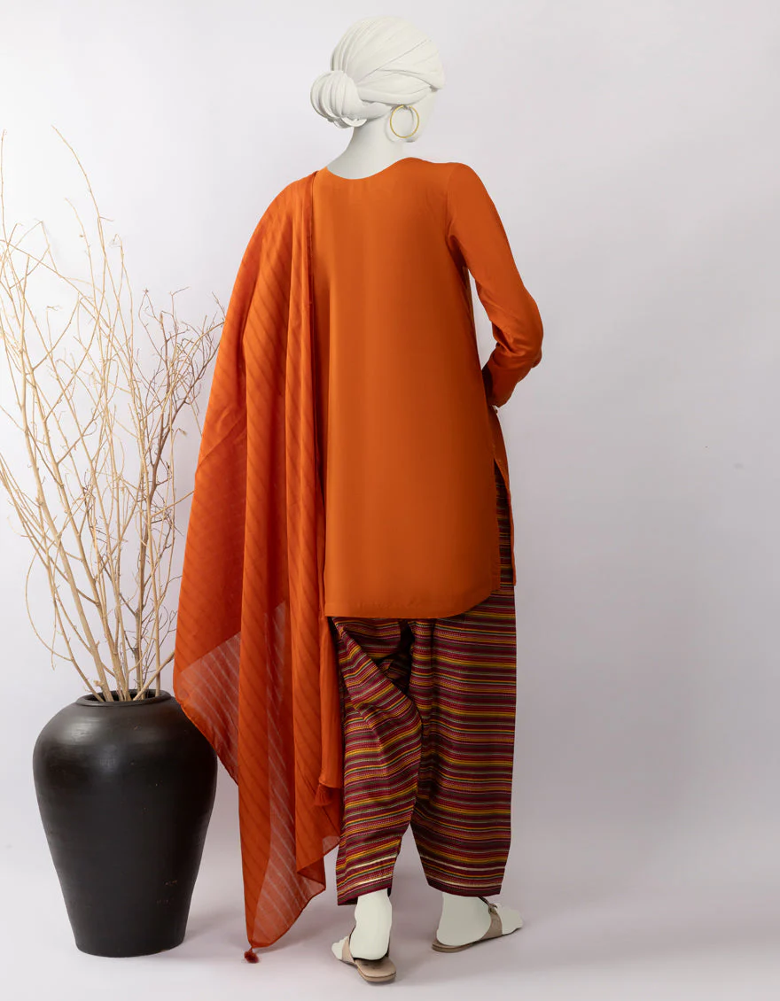 RUST LAWN 3PC STITCHED | JLAWN-S-25-186/S TRI - Image 2