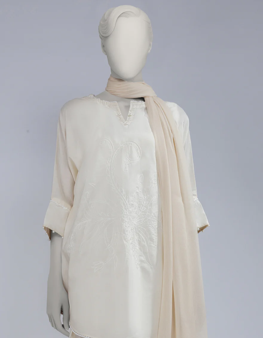 OFF WHITE LAWN 3PC STITCHED | JLAWN-S-25-198/S CHA - Image 3