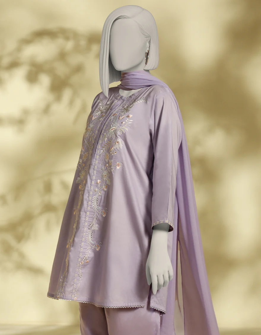 LILAC LAWN 3PC STITCHED | JLAWN-S-25-223/S THREADS OF GRACE-02 - Image 3