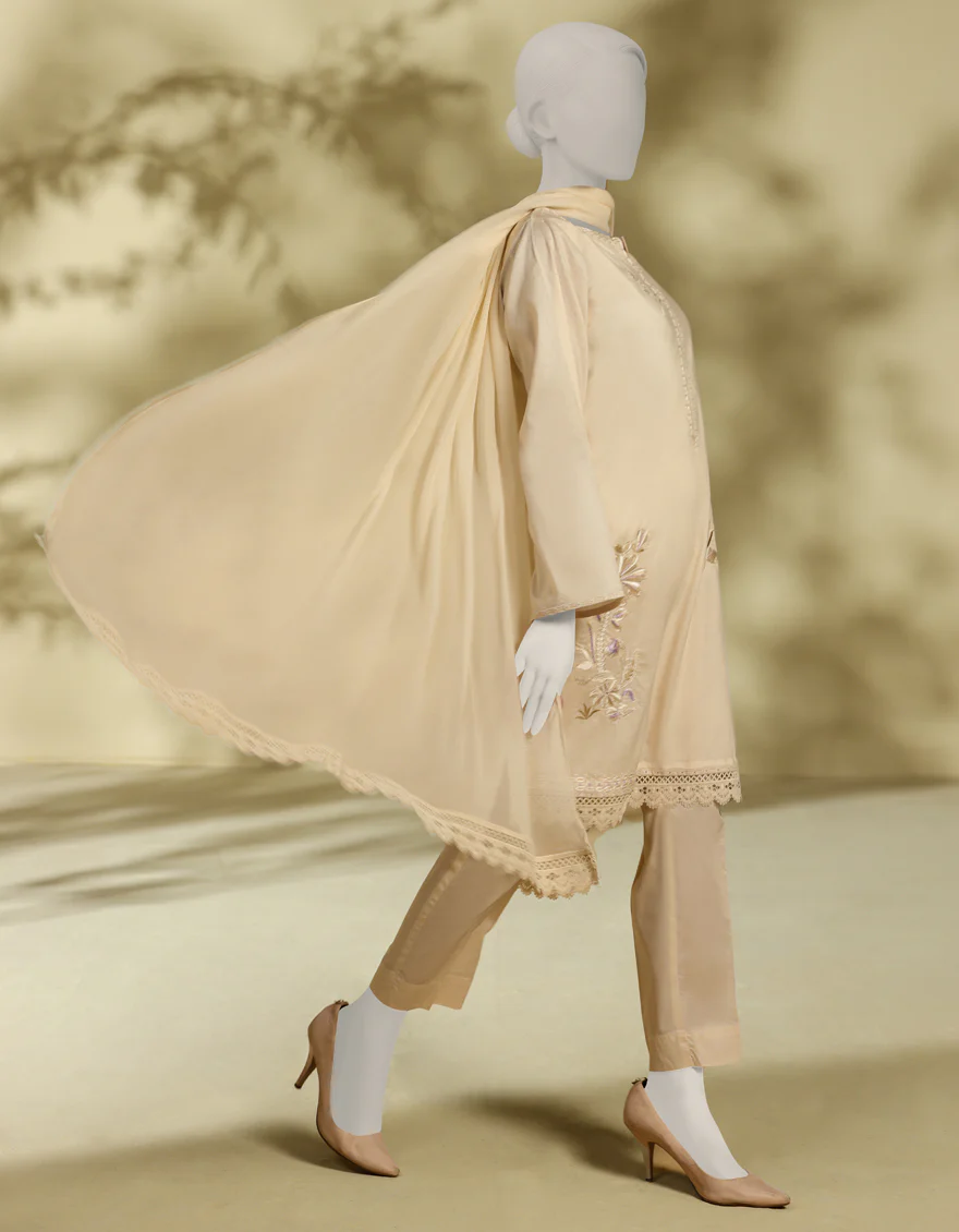 BEIGE LAWN 3PC STITCHED | JLAWN-S-25-224/S THR - Image 3