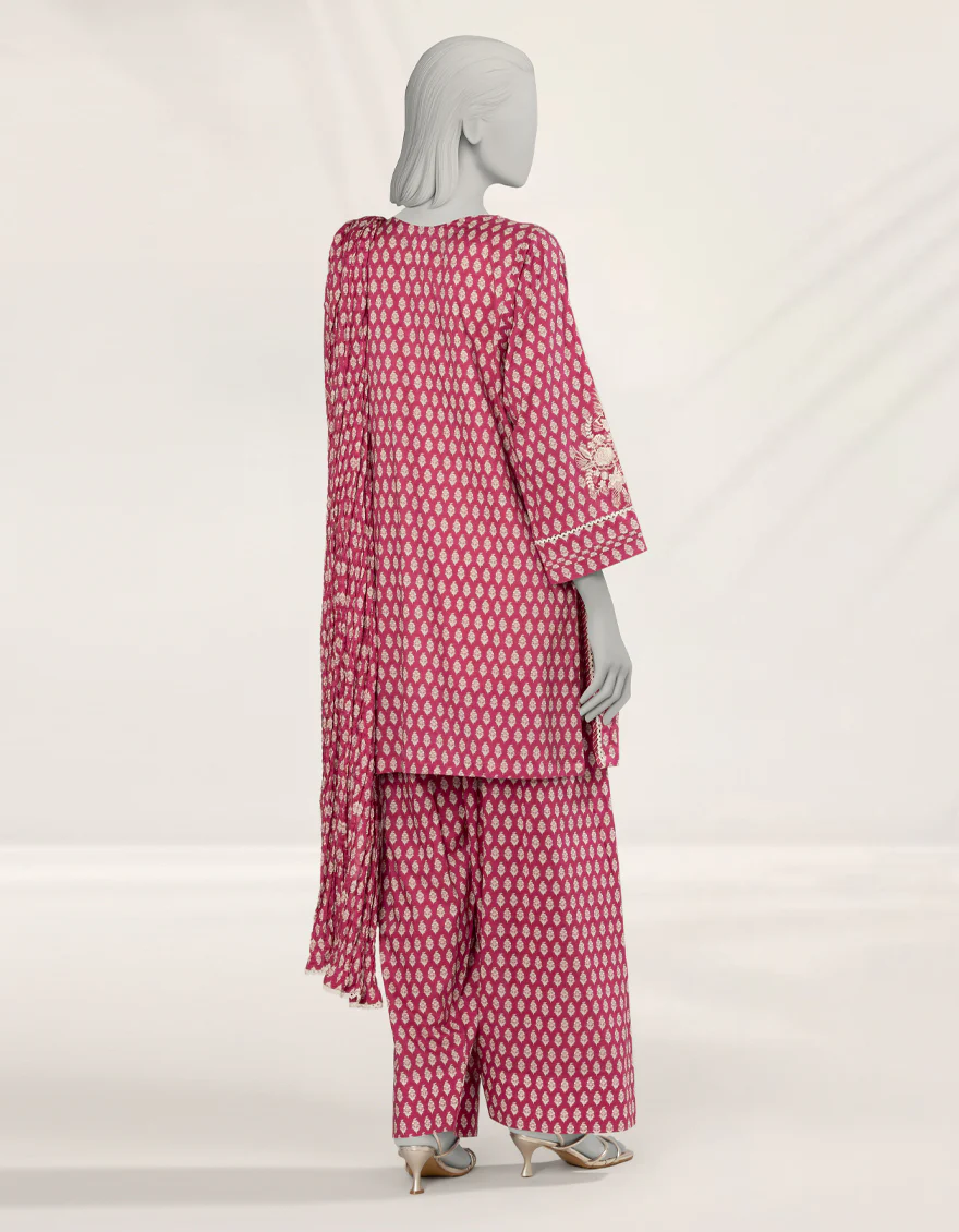PINK LIMINAL 3PC STITCHED | JLAWN-S-25-244/S FOLK IMPRESSION-3 - Image 2