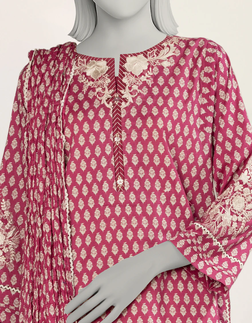 PINK LIMINAL 3PC STITCHED | JLAWN-S-25-244/S FOLK IMPRESSION-3 - Image 4