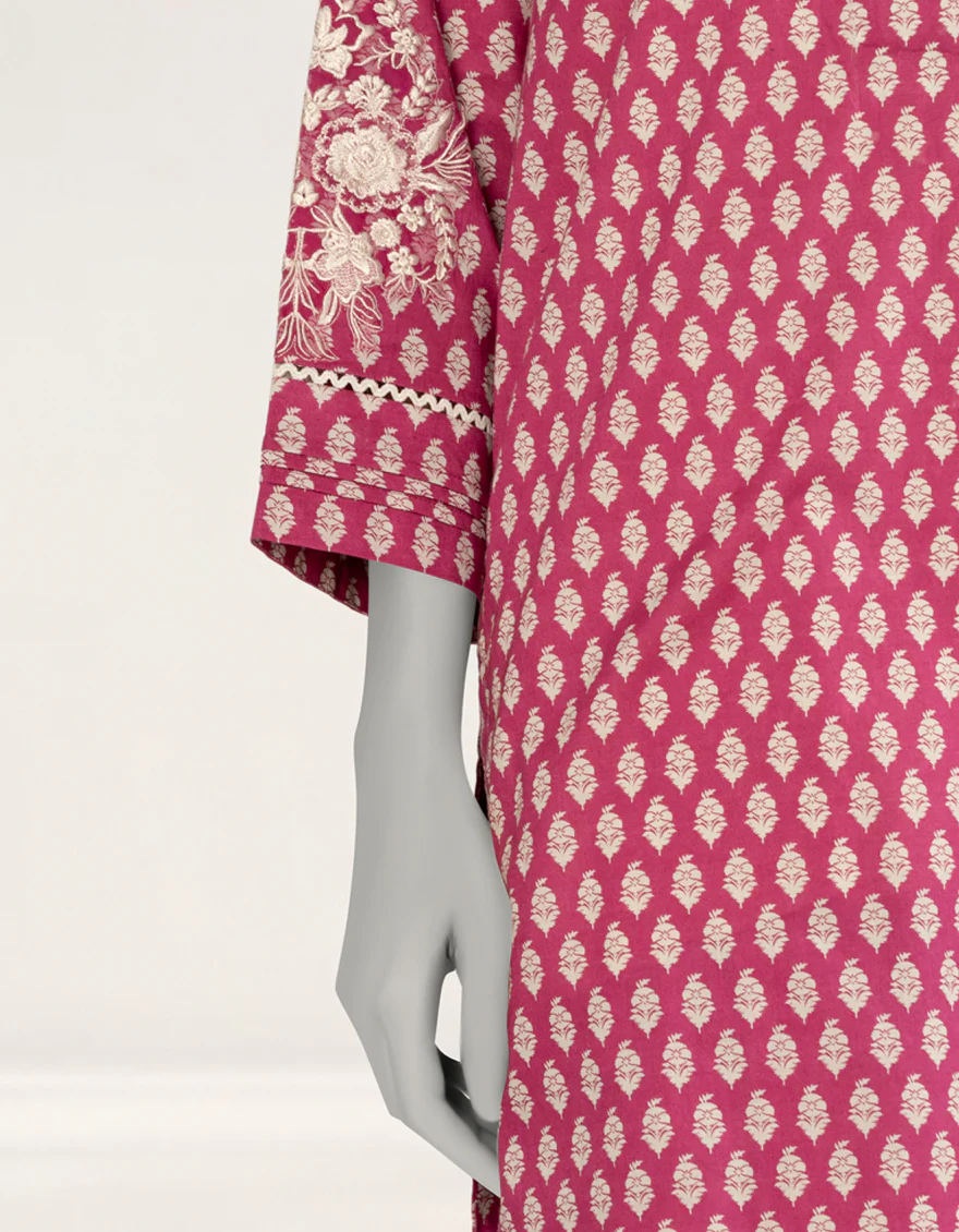 PINK LIMINAL 3PC STITCHED | JLAWN-S-25-244/S FOLK IMPRESSION-3 - Image 5