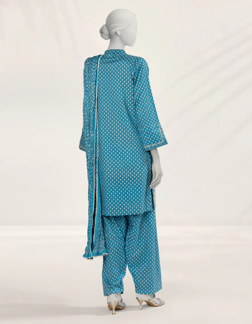 BLUE LIMINAL 3PC STITCHED | JLAWN-S-25-245/S FOLK IMPRESSION-4 - Image 2