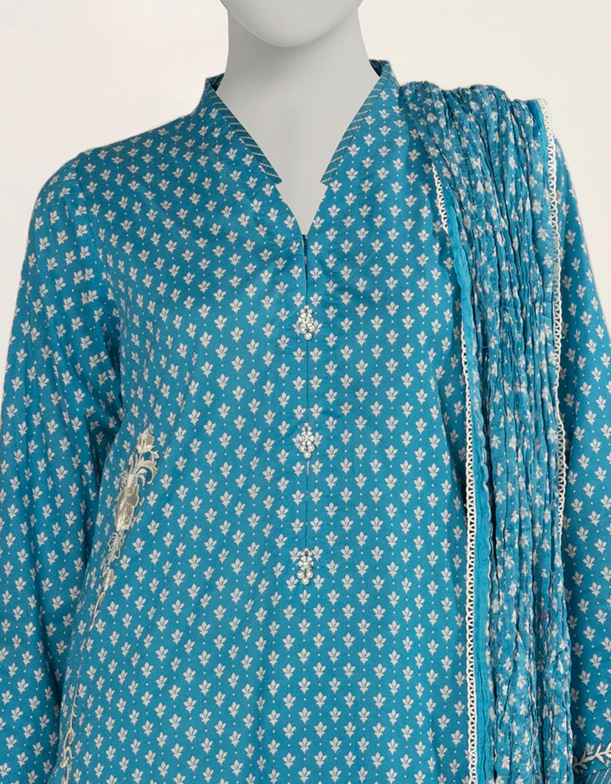 BLUE LIMINAL 3PC STITCHED | JLAWN-S-25-245/S FOLK IMPRESSION-4 - Image 4