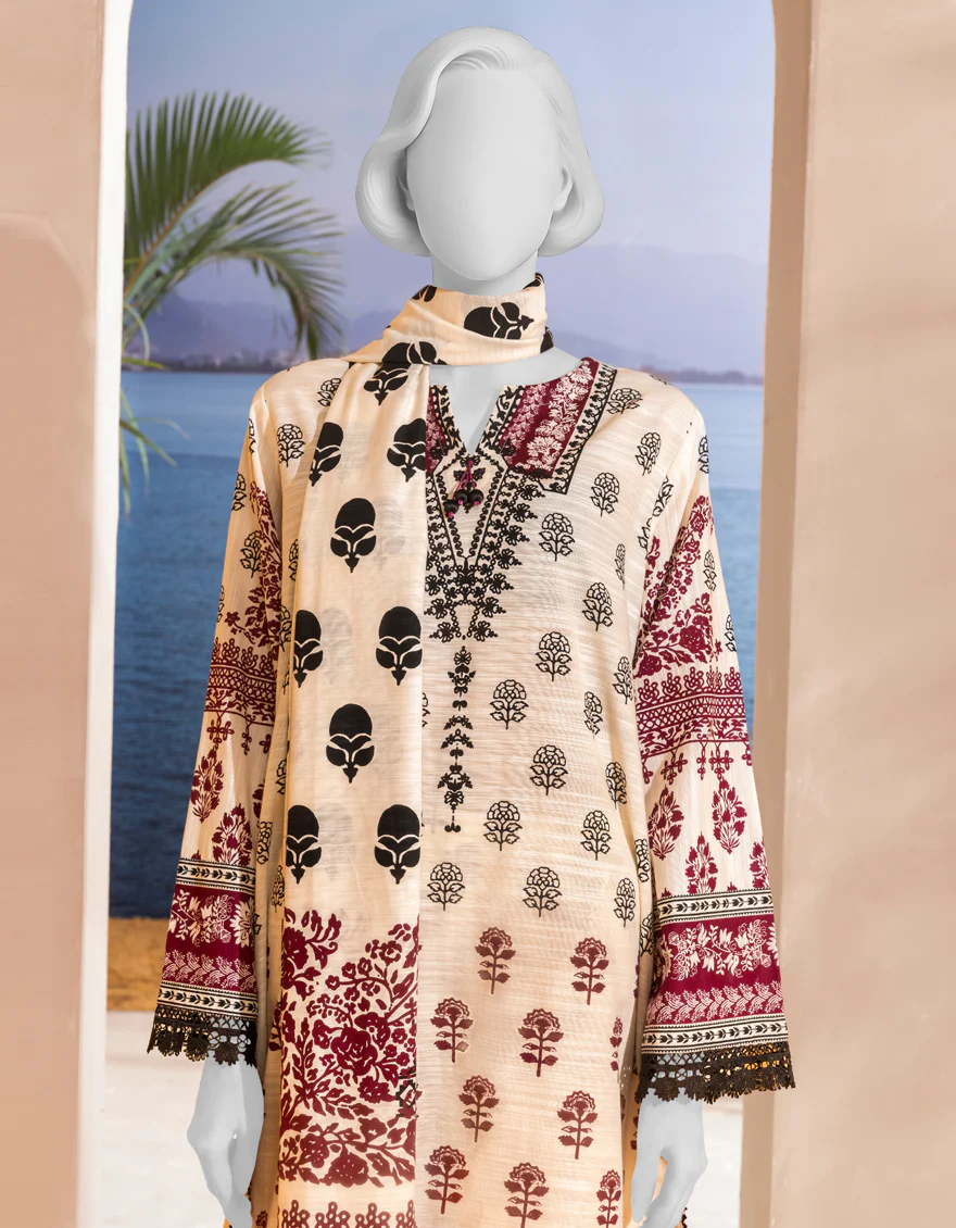 OFF WHITE KHADDAR 3PC STITCHED | JLAWN-S-25-249/S MONOCHROME MAGIC-04 - Image 3