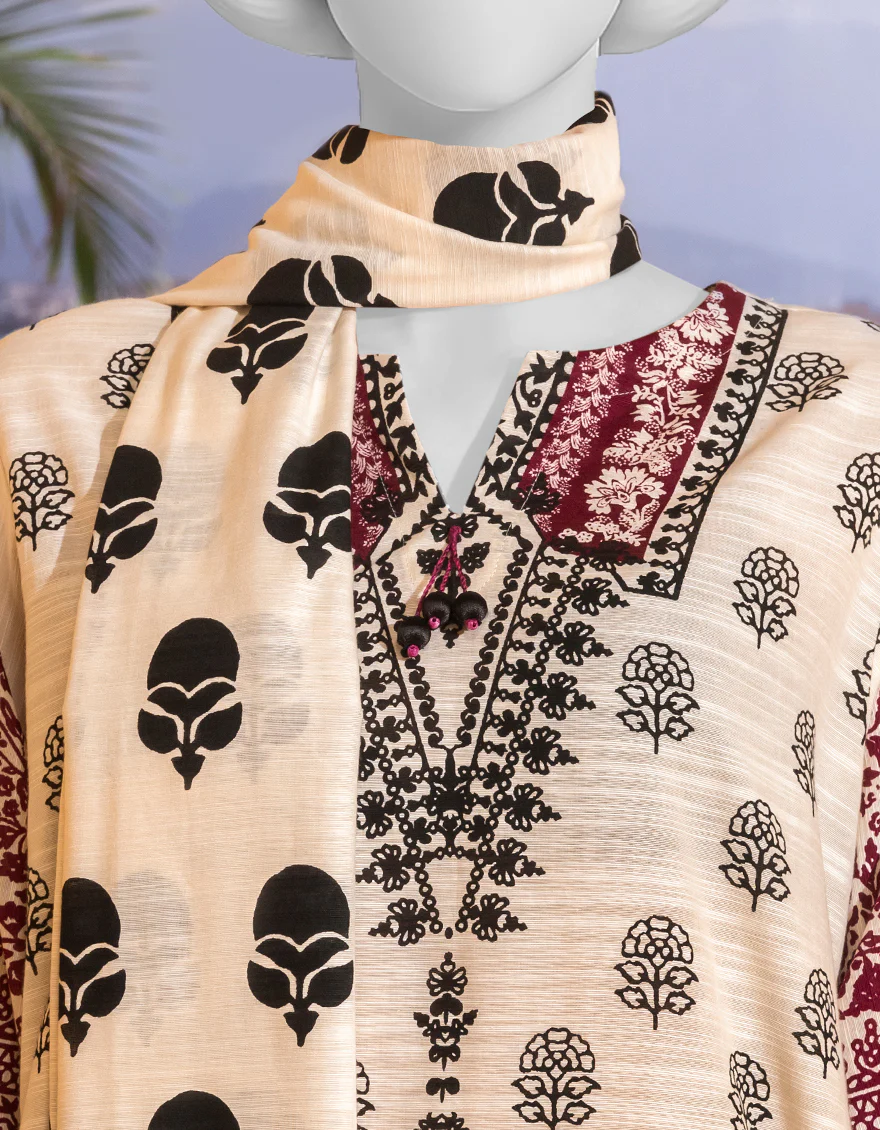 OFF WHITE KHADDAR 3PC STITCHED | JLAWN-S-25-249/S MONOCHROME MAGIC-04 - Image 4