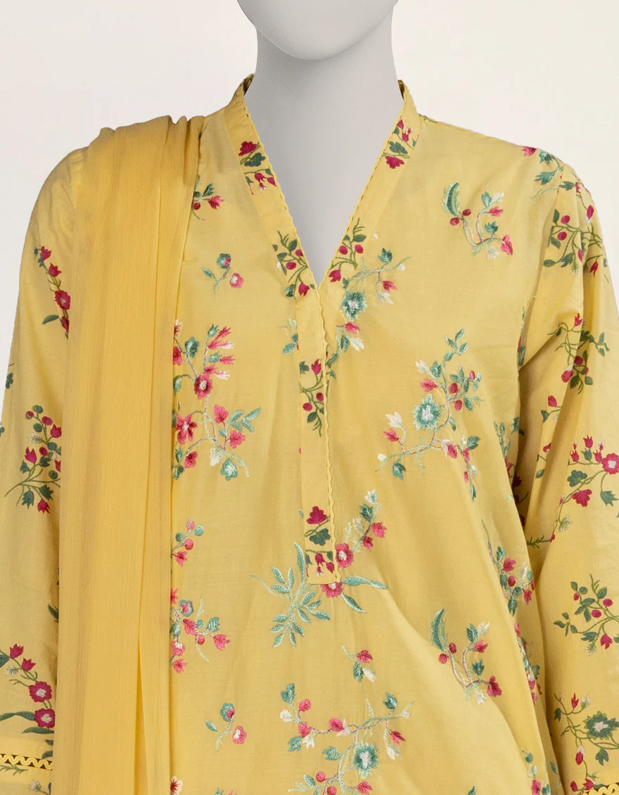 YELLOW LIMINAL 3PC STITCHED | JLAWN-S-25-261/S SOFT PASTEL-04 - Image 3