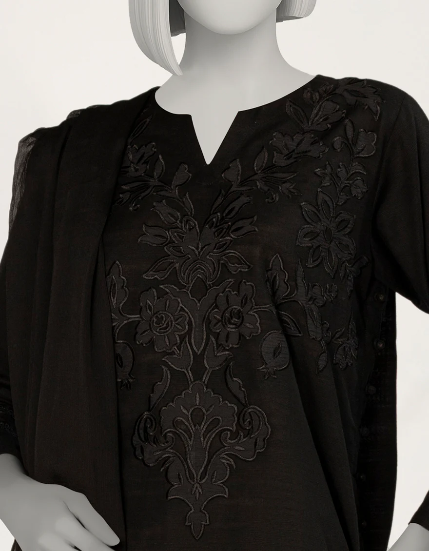 BLACK KHADDAR 3PC STITCHED | JLAWN-S-25-262/S DARK SHADOW-1 - Image 4