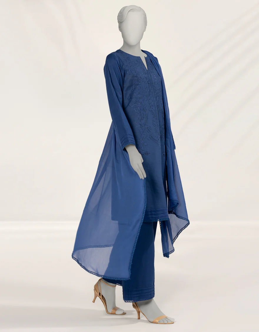 BLUE KHADDAR 3PC STITCHED | JLAWN-S-25-264/S DARK SHADOW-3 - Image 2