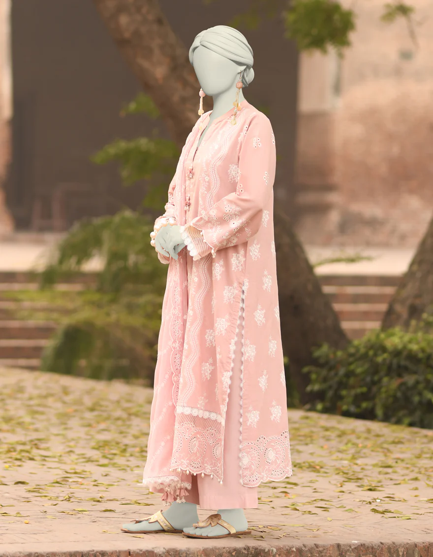 PINK CAMBRIC 3PC UNSTITCHED | JLAWN-S-25-3152 SCHIFLI-4 - Image 2
