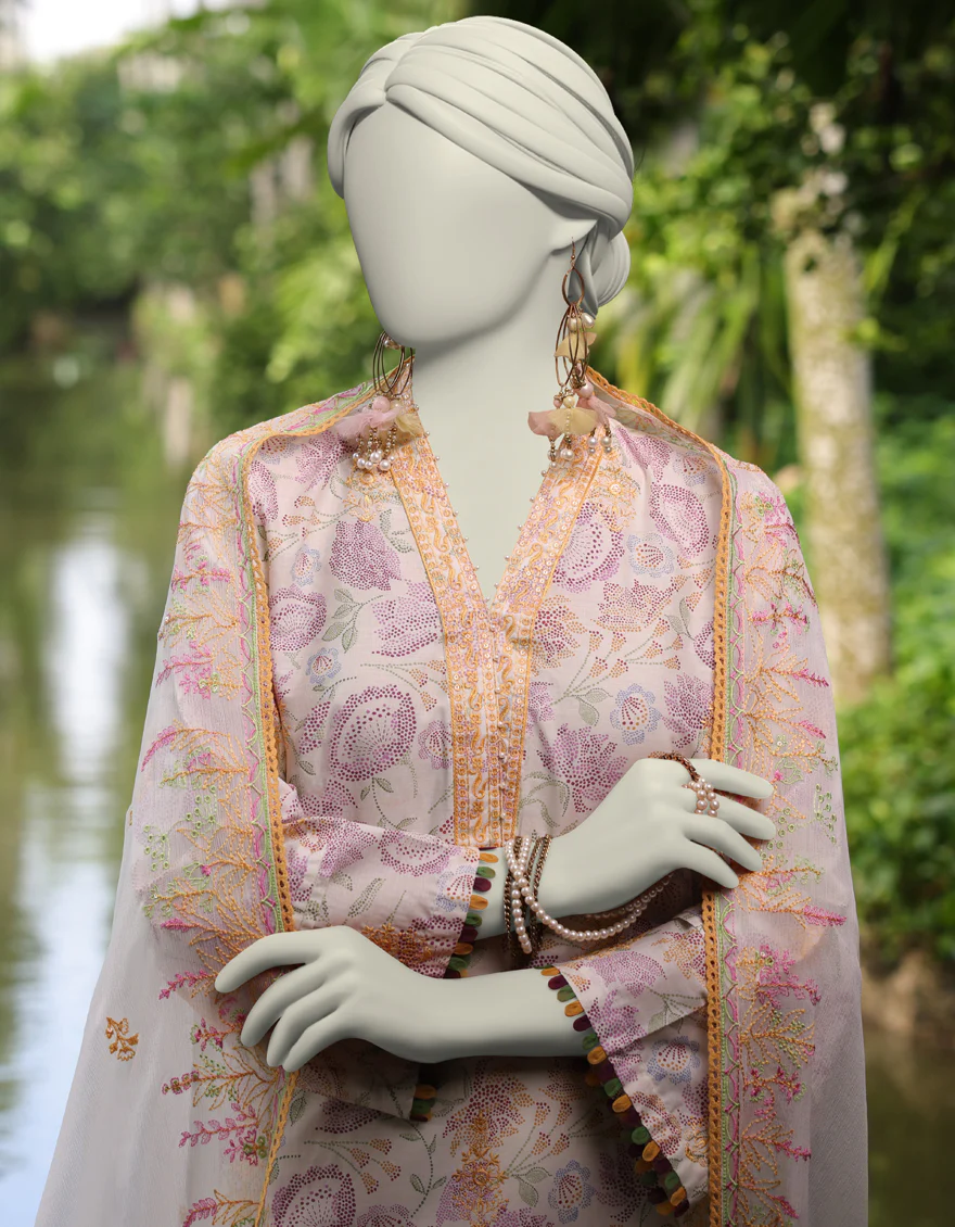 MULTICOLOR LAWN 3PC UNSTITCHED | JLAWN-S-25-3165 VINTAGE FLORA-1 - Image 2