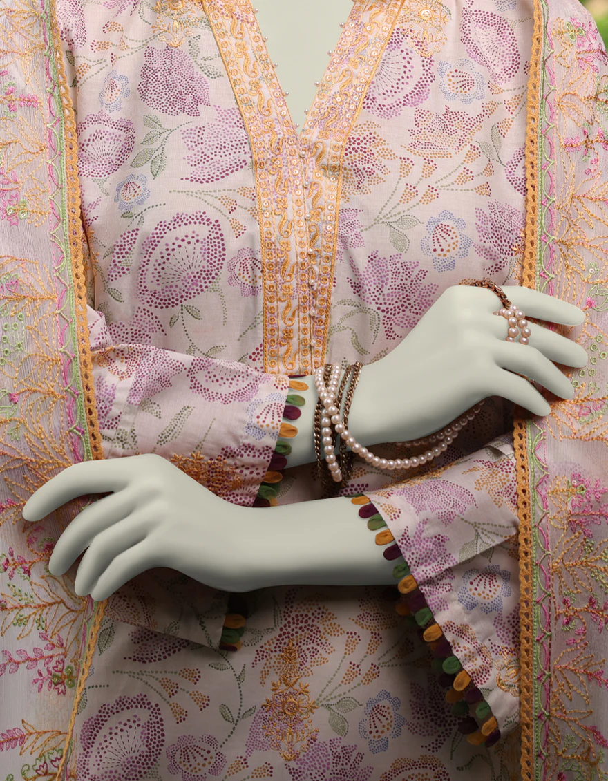 MULTICOLOR LAWN 3PC UNSTITCHED | JLAWN-S-25-3165 VINTAGE FLORA-1 - Image 3