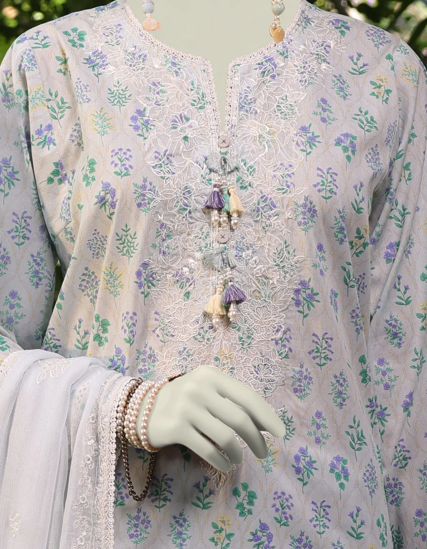 MULTICOLOR LAWN 3PC UNSTITCHED | JLAWN-S-25-3167 VINTAGE FLORA-3 - Image 2