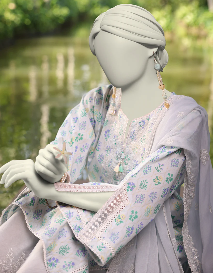 MULTICOLOR LAWN 3PC UNSTITCHED | JLAWN-S-25-3167 VINTAGE FLORA-3 - Image 3