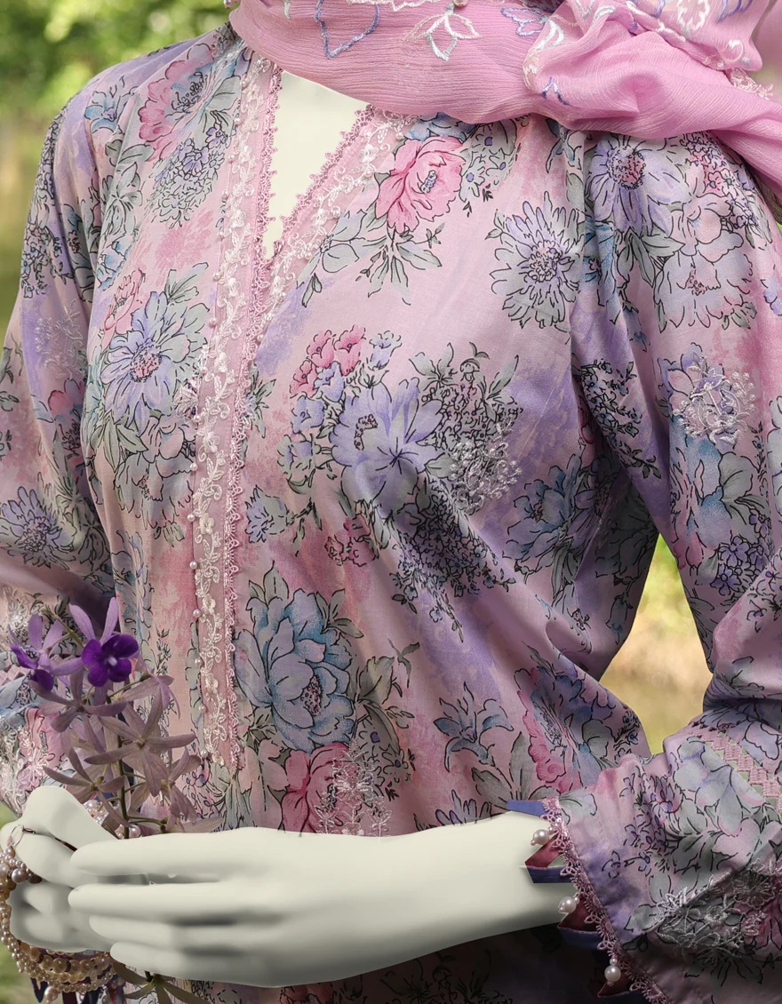 MULTICOLOR LAWN 3PC UNSTITCHED | JLAWN-S-25-3168 VINTAGE FLORA-4 - Image 3