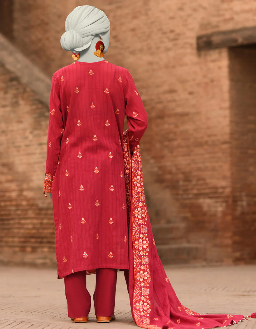 PINK DOBBY 3PC UNSTITCHED | JLAWN-S-25-3181 GRANDIOSE-01 - Image 2