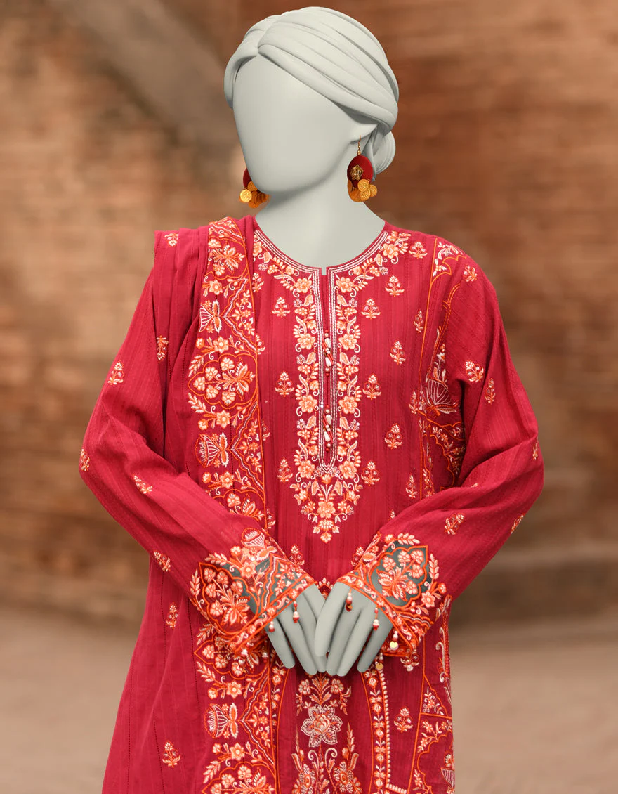 PINK DOBBY 3PC UNSTITCHED | JLAWN-S-25-3181 GRANDIOSE-01 - Image 3