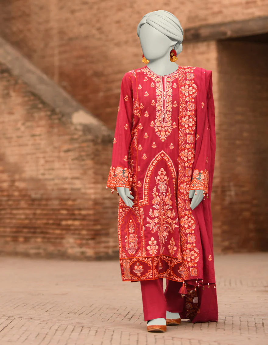 PINK DOBBY 3PC UNSTITCHED | JLAWN-S-25-3181 GRANDIOSE-01 - Image 4