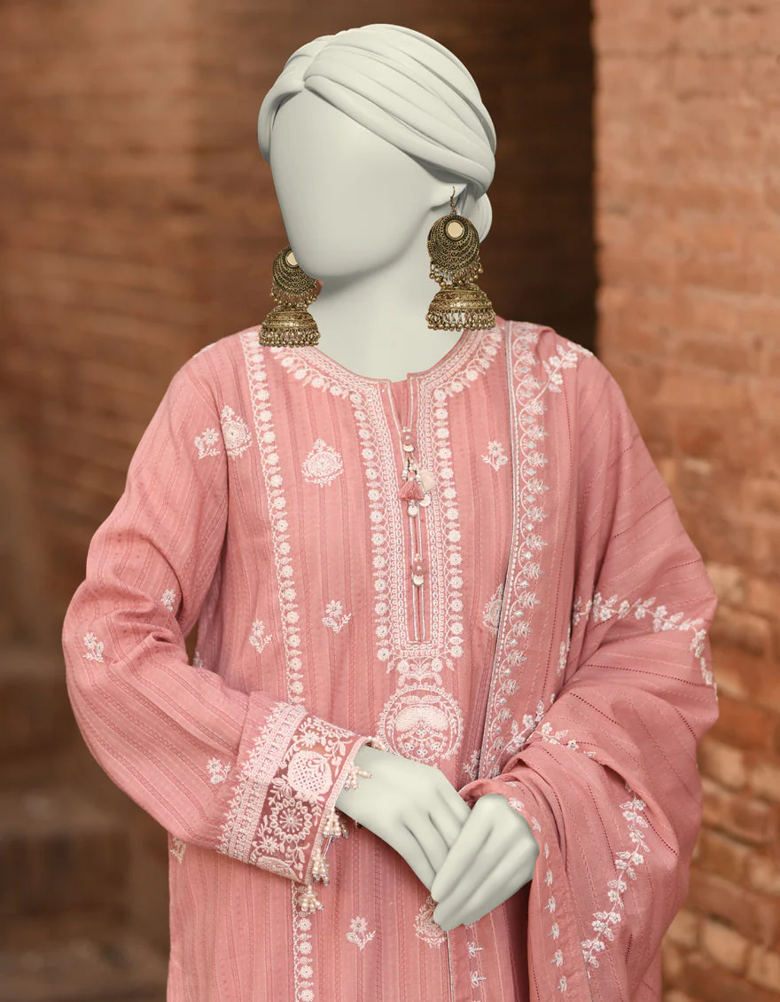 ORANGE DOBBY 3PC UNSTITCHED | JLAWN-S-25-3183 GRANDIOUS-03 - Image 3