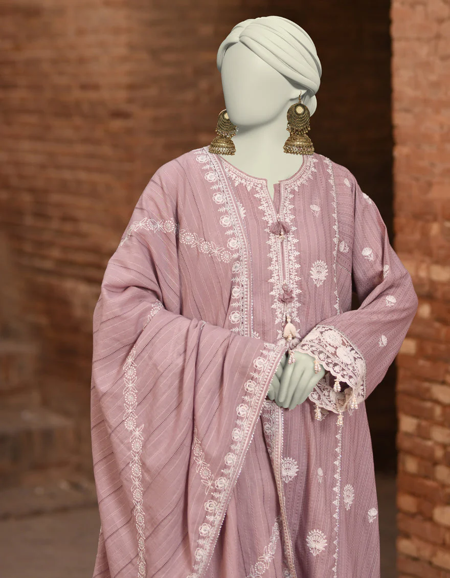 BROWN DOBBY 3PC UNSTITCHED | JLAWN-S-25-3184 GRANDIOSE-4 - Image 2