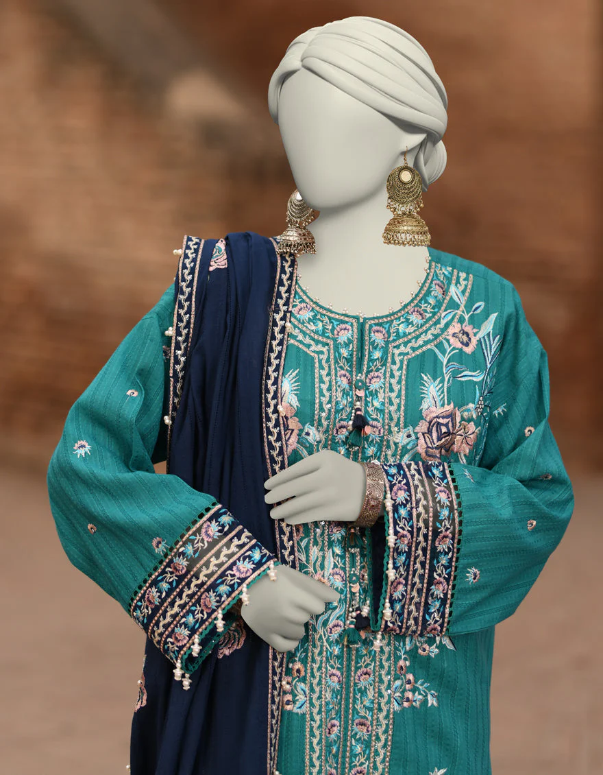 BLUE DOBBY 3PC UNSTITCHED | JLAWN-S-25-3188 GRANDIOUS-08 - Image 2