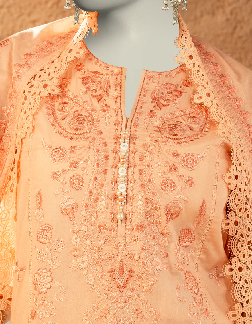 ORANGE JACQUARD 3PC UNSTITCHED | JLAWN-S-25-3249 LUXE C-1 - Image 2