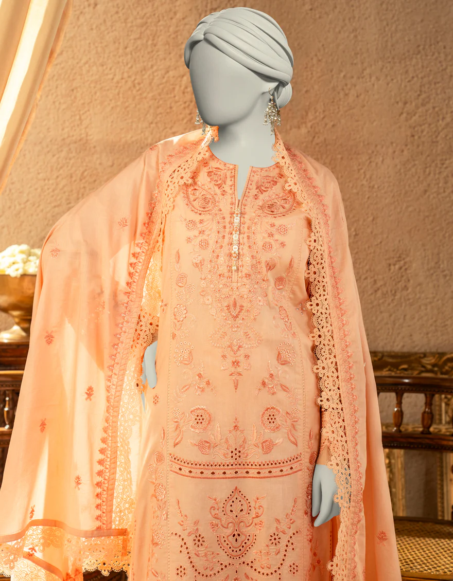 ORANGE JACQUARD 3PC UNSTITCHED | JLAWN-S-25-3249 LUXE C-1 - Image 3