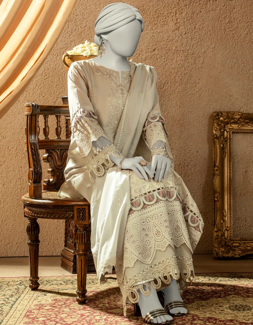 GREY JACQUARD 3PC UNSTITCHED | JLAWN-S-25-3251 LUXE C-3 - Image 2