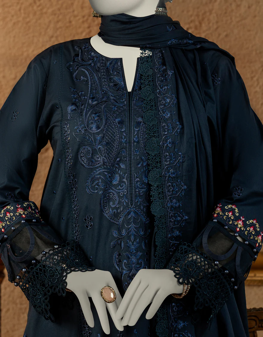 BLUE JACQUARD 3PC UNSTITCHED | JLAWN-S-25-3253 LUXE C-5 - Image 2