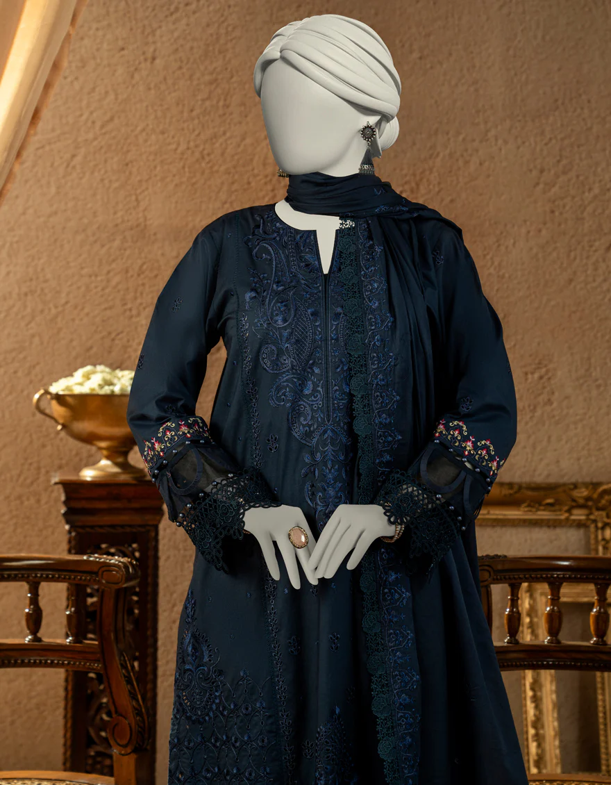 BLUE JACQUARD 3PC UNSTITCHED | JLAWN-S-25-3253 LUXE C-5 - Image 3