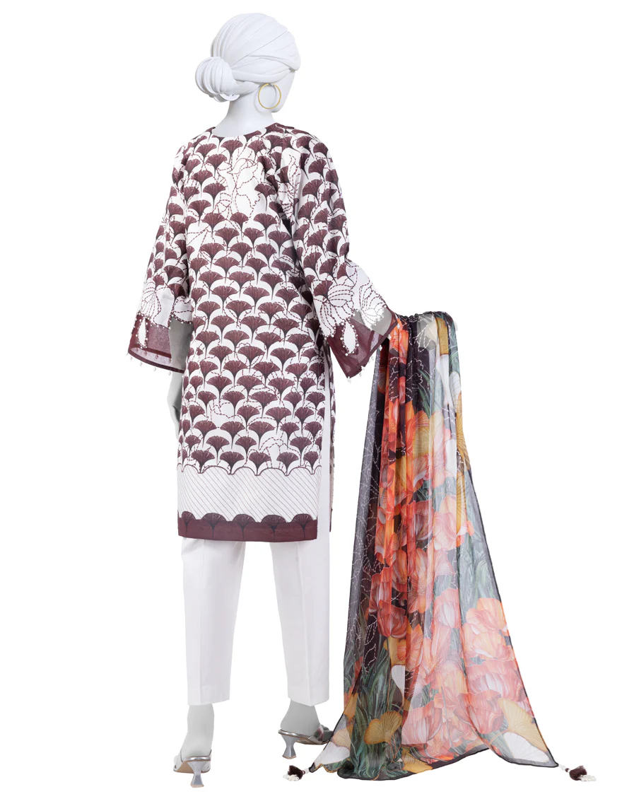 GREEN LAWN 3PC UNSTITCHED | JLAWN-S-25-3265 KANTHA KAHANI-1 - Image 2
