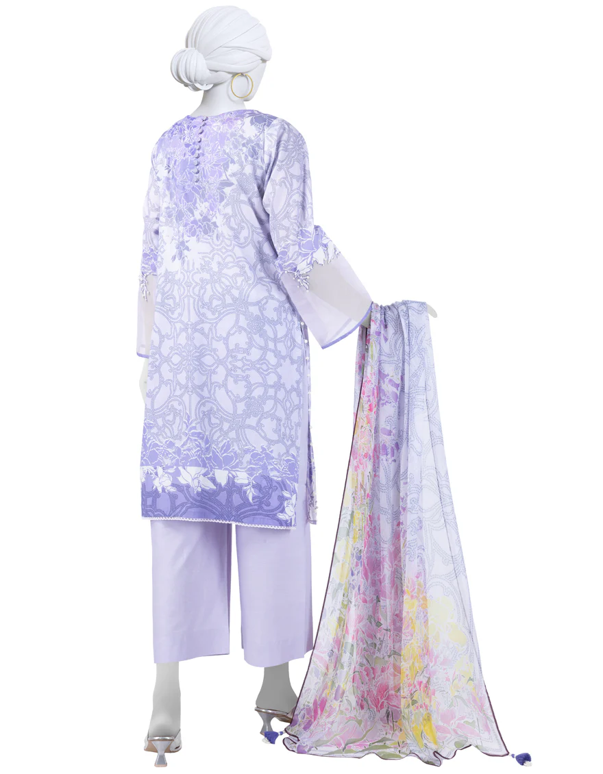 PURPLE LAWN 3PC UNSTITCHED | JLAWN-S-25-3266 KANTHA KAHANI-2 - Image 2
