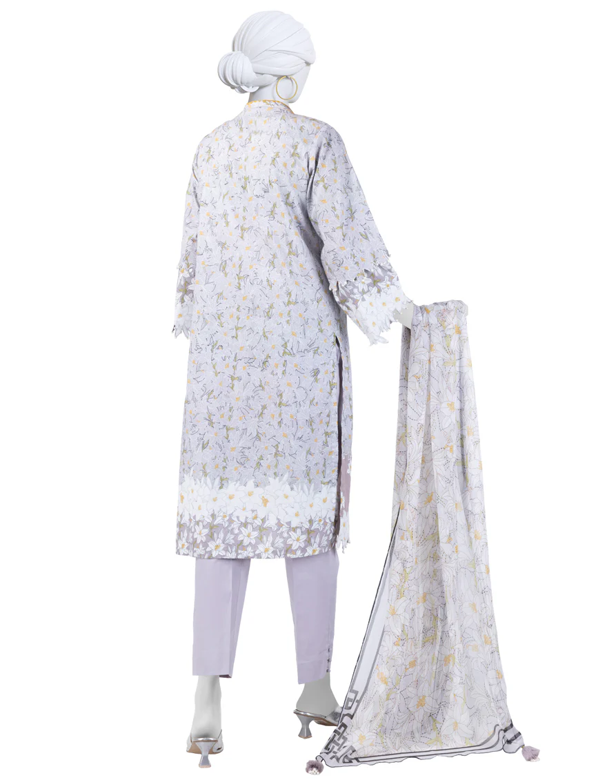 GREY LAWN 3PC UNSTITCHED | JLAWN-S-25-3268 KANTHA KAHANI-4 - Image 2