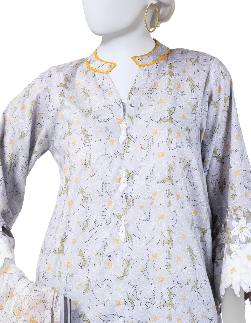 GREY LAWN 3PC UNSTITCHED | JLAWN-S-25-3268 KANTHA KAHANI-4 - Image 3