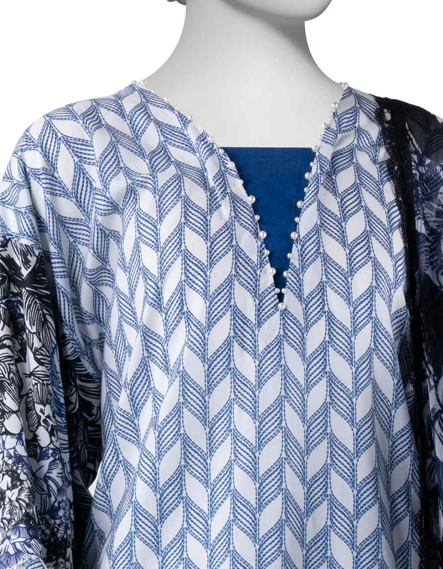 BLUE LAWN 3PC UNSTITCHED | JLAWN-S-25-3270 KANT - Image 3