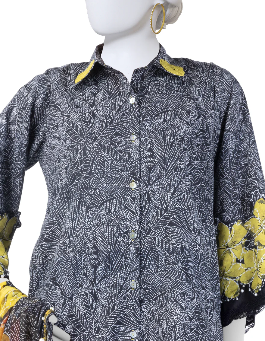 BLACK LAWN 3PC UNSTITCHED | JLAWN-S-25-3272 KANTHA KAHANI-8 - Image 3